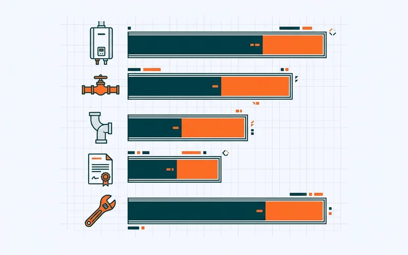 Cost-driver breakdown graphic: unit, gas, venting, permit, labor