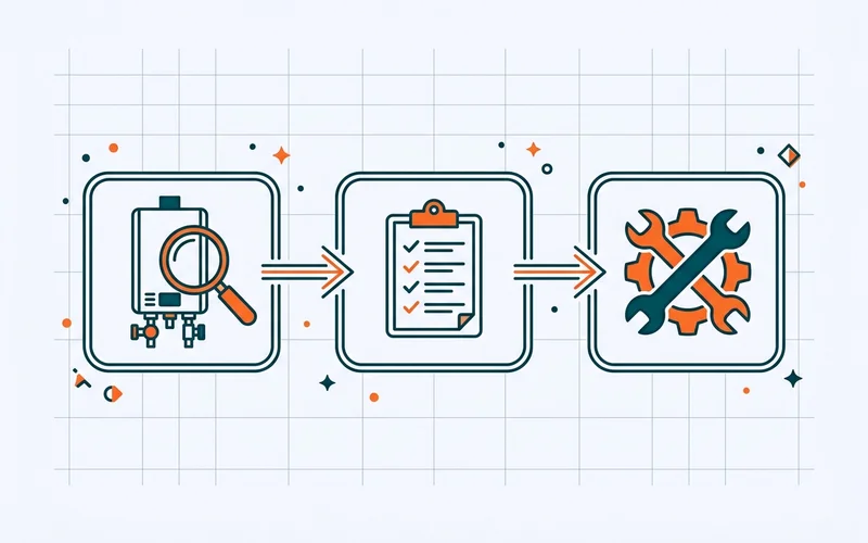 Repair pricing structure graphic showing diagnose, quote and repair steps