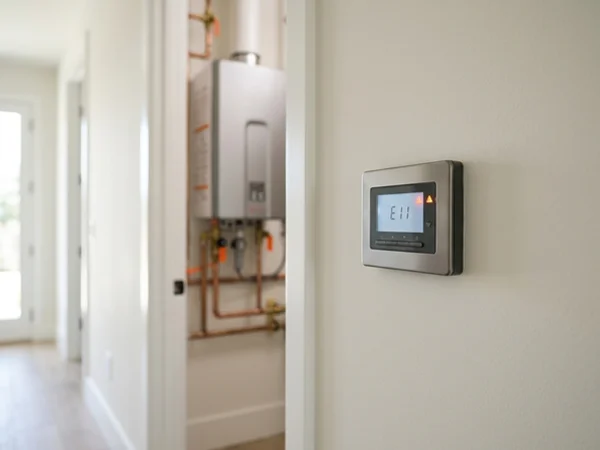 Tankless controller showing an error code